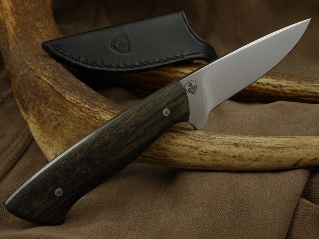 Jagdmesser Egger Meserschmiede Handmade Hunting knives. Mooreiche. Moor Oak N690
